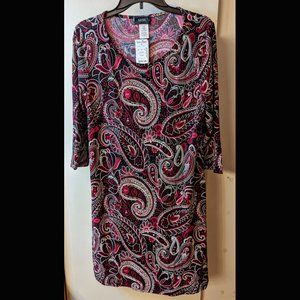 3/4 sleeve paisley dress